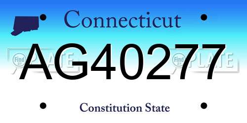 AG40277 Connecticut License Plate