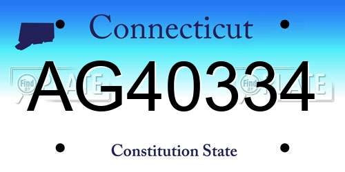 AG40334 Connecticut License Plate