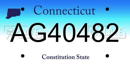 AG40482 Connecticut License Plate