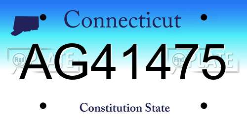 AG41475 Connecticut License Plate