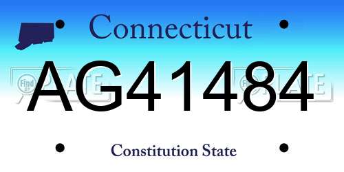 AG41484 Connecticut License Plate