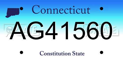 AG41560 Connecticut License Plate