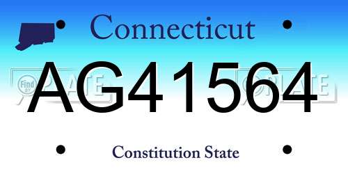 AG41564 Connecticut License Plate