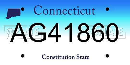 AG41860 Connecticut License Plate