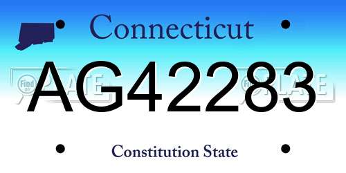 AG42283 Connecticut License Plate
