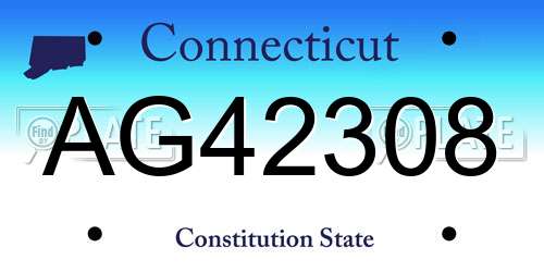 AG42308 Connecticut License Plate