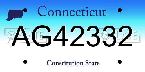 AG42332 Connecticut License Plate