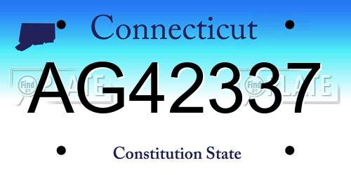 AG42337 Connecticut License Plate