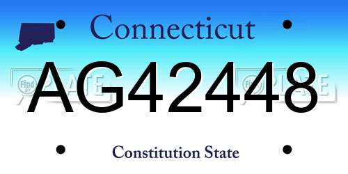 AG42448 Connecticut License Plate