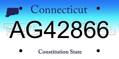 AG42866 Connecticut License Plate