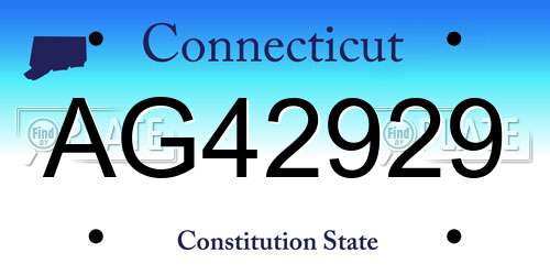 AG42929 Connecticut License Plate