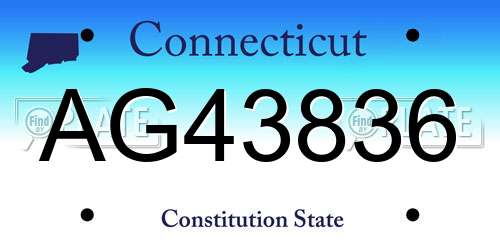 AG43836 Connecticut License Plate