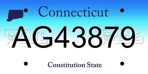 AG43879 Connecticut License Plate
