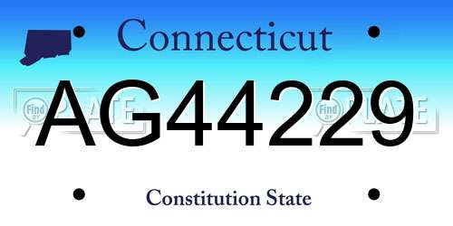 AG44229 Connecticut License Plate