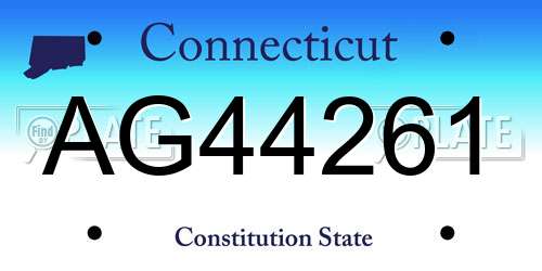 AG44261 Connecticut License Plate