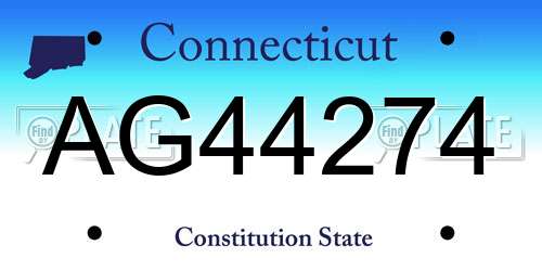 AG44274 Connecticut License Plate
