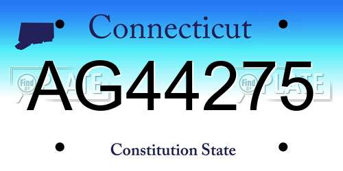 AG44275 Connecticut License Plate