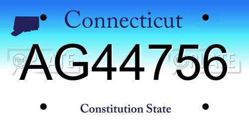 AG44756 Connecticut License Plate