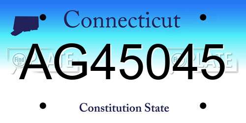 AG45045 Connecticut License Plate