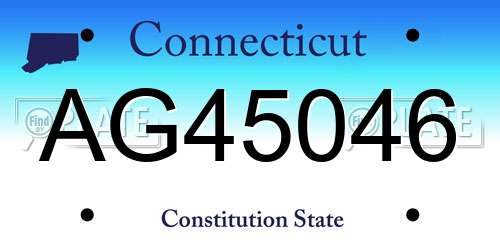 AG45046 Connecticut License Plate
