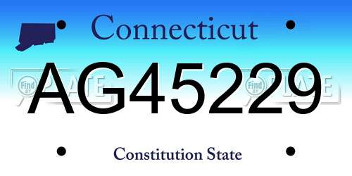 AG45229 Connecticut License Plate