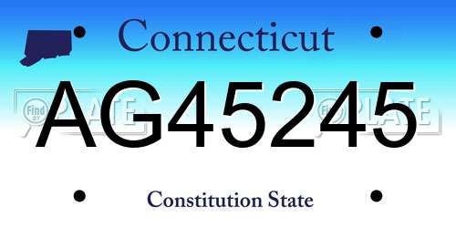 AG45245 Connecticut License Plate