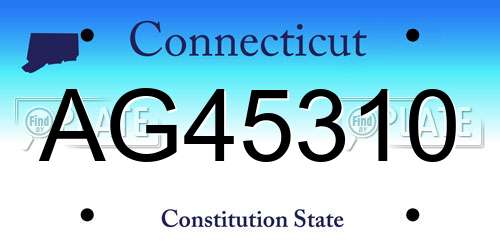 AG45310 Connecticut License Plate