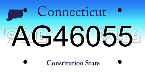 AG46055 Connecticut License Plate