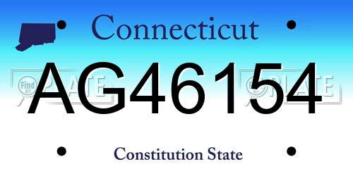 AG46154 Connecticut License Plate