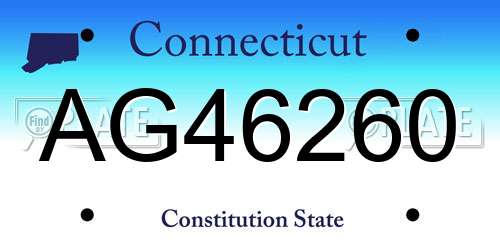 AG46260 Connecticut License Plate