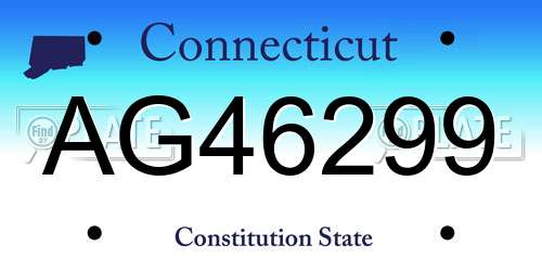 AG46299 Connecticut License Plate