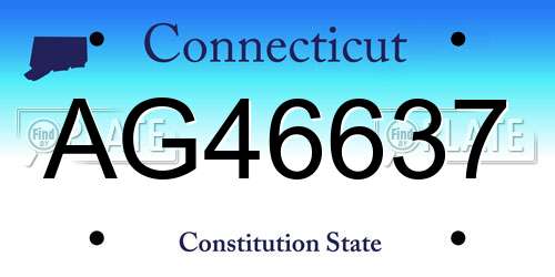 AG46637 Connecticut License Plate