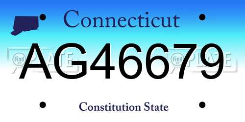 AG46679 Connecticut License Plate
