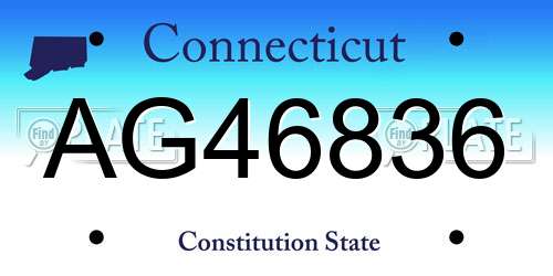 AG46836 Connecticut License Plate