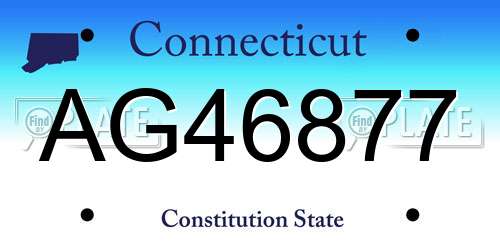 AG46877 Connecticut License Plate