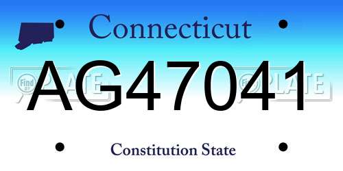 AG47041 Connecticut License Plate