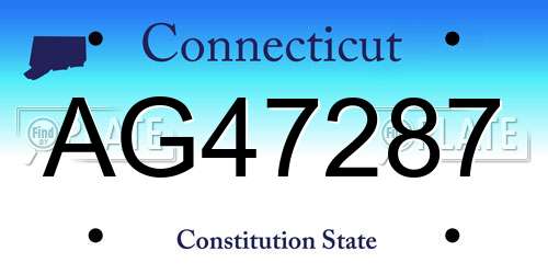 AG47287 Connecticut License Plate