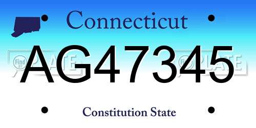 AG47345 Connecticut License Plate