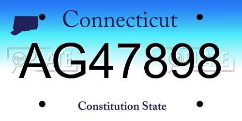AG47898 Connecticut License Plate