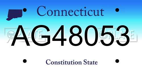 AG48053 Connecticut License Plate