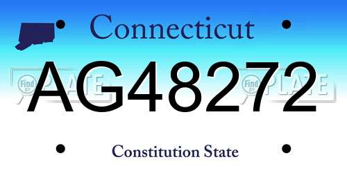 AG48272 Connecticut License Plate