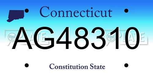 AG48310 Connecticut License Plate