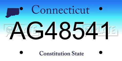 AG48541 Connecticut License Plate