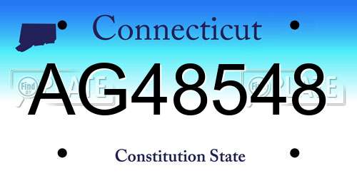 AG48548 Connecticut License Plate