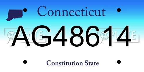 AG48614 Connecticut License Plate