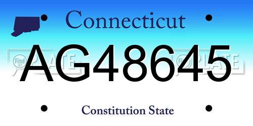 AG48645 Connecticut License Plate