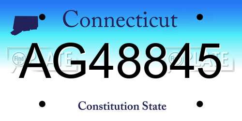 AG48845 Connecticut License Plate