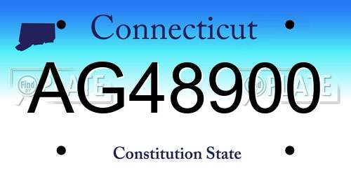 AG48900 Connecticut License Plate