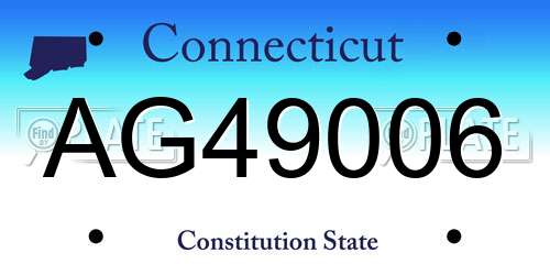 AG49006 Connecticut License Plate