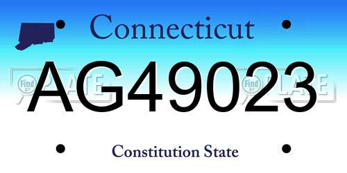 AG49023 Connecticut License Plate